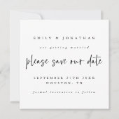 Invitation Noir moderne Blanc n'importe quelle couleur Mariag (Devant)