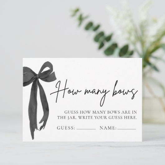 Invitation Noir moderne Bow Devine Combien De Vaches Douche J (Debout devant)
