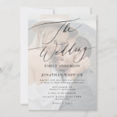 Invitation Noir moderne CODE QR simple retour Mariage photo (Devant)