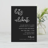Invitation Noir moderne contemporain Célébrons (Debout devant)