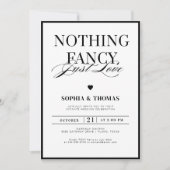 Invitation Noir Moderne Et Blanc Rien De Fancy Juste Amour (Devant)