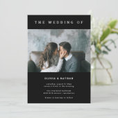 Invitation Noir moderne et minimal | Deux Mariages photo (Debout devant)