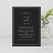 Invitation Noir moderne Formal Mariage minimal (Debout devant)