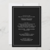 Invitation Noir moderne Formal Mariage minimal (Dos)