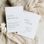 Invitation Noir moderne manuscrit script QR Code Mariage