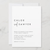 Invitation Noir moderne manuscrit script QR Code Mariage (Devant)