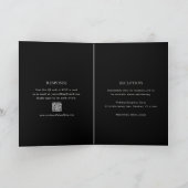 Invitation Noir moderne QR Code Mariage élégant (Intérieur)