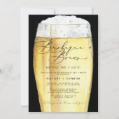 Invitation Noir moderne Sa & Ses Calligraphie BBQ & Brews (Devant)