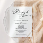 Invitation Noir Moderne Simple Mariage Dîner de répétition