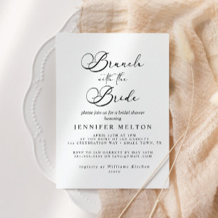 Invitation Noir Moderne Simple Script Bridal Brunch