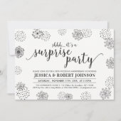 Invitation Noir | Moderne Surprise 50e anniversaire de Mariag (Devant)