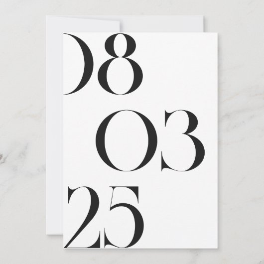 Invitation Noir Monochrome esthétique Mariage élégant (Dos)