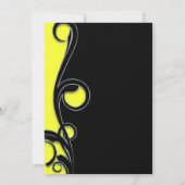 Invitation Noir & Néon Tourbillon Jaune Clair Douce Fête des  (Dos)