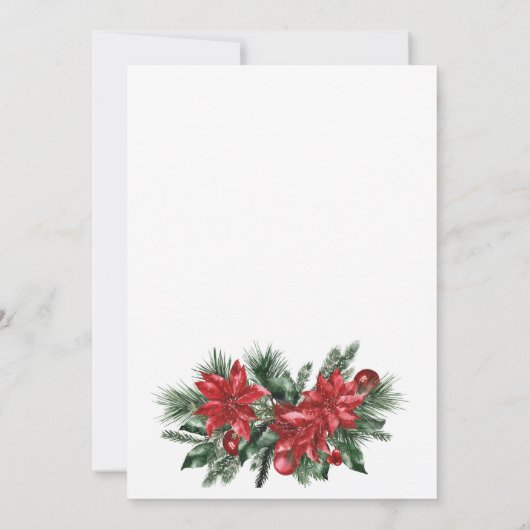 Invitation Noir Noël Rouge Vert hiver Mariage de fête (Dos)