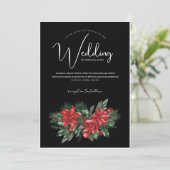 Invitation Noir Noël Rouge Vert hiver Mariage de fête (Debout devant)