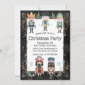 Invitation Noir Noir et Noir Soldiers de Jouets de Noël (Devant)