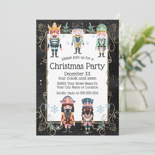 Invitation Noir Noir et Noir Soldiers de Jouets de Noël (Debout devant)