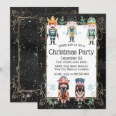 Invitation Noir Noir et Noir Soldiers de Jouets de Noël (Devant / Derrière)
