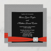 Invitation Noir noir Mariage (Devant / Derrière)