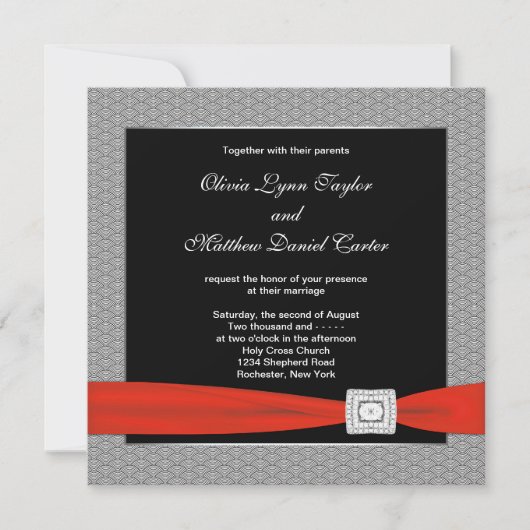 Invitation Noir noir Mariage (Devant)