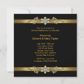 Invitation Noir Or 50e anniversaire de mariage (Dos)