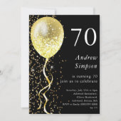 Invitation Noir & Or | 70e anniversaire du ballon de Parties  (Devant)