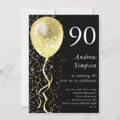 Invitation Noir & Or | 90e anniversaire du ballon de la Parti (Devant)