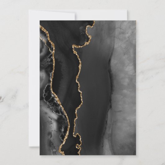 Invitation Noir Or Agate Dark Mariage Dîner de répétition (Dos)