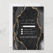 Invitation Noir & Or Agate Wedding RSVP (Devant)