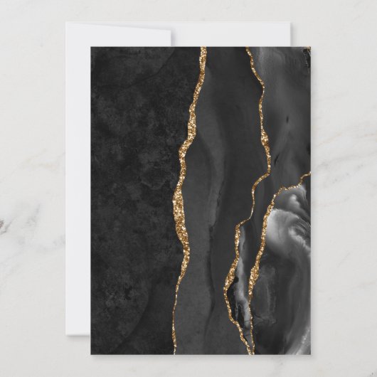 Invitation Noir & Or Agate Wedding RSVP (Dos)