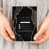 Invitation Noir & Or Agate Wedding RSVP