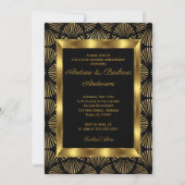 Invitation Noir Or Déco Photo 50e Anniversaire de Mariage (Dos)