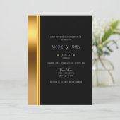 Invitation Noir & Or Elegant Royal Glam Mariage (Debout devant)
