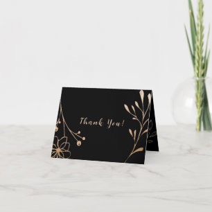 Invitation Noir & Or Mariage Merci Note