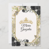 Invitation Noir & Or Mexicain Charra Mis XV Papillon Anos (Dos)