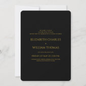 Invitation Noir & Or moderne Mariage simple (Devant)