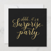 Invitation Noir & Or | Parti de retraite surprise moderne (Devant)