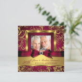 Invitation Noir Or Photo 50e Anniversaire de Mariage (Debout devant)
