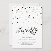 Invitation Noir or Rose Simple Soixante-dix 70e anniversaire (Devant)