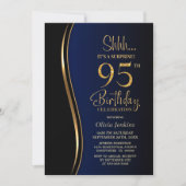 Invitation Noir Or Surprise Bleue 95e Anniversaire (Devant)