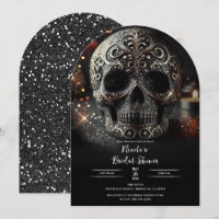 Noir Paillettes Glamour Crâne Étincelant Gothique 