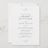 Invitation Noir Plush White Paisley Dîner De Répétition Minim (Devant)