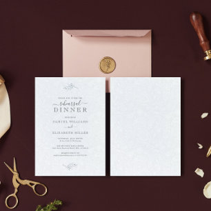 Invitation Noir Plush White Paisley Dîner De Répétition Minim