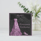 Invitation Noir pourpre fascinant Quinceanera de robe de (Debout devant)