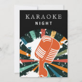 Invitation Noir rétro 30e anniversaire Karaoke soirée de nuit (Devant)