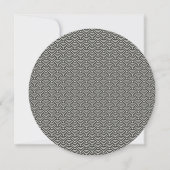 Invitation Noir rond + Blanc Art Déco Vague Motif Mariage (Dos)