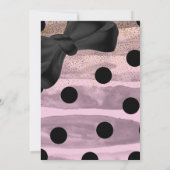 Invitation Noir rose et or Pois Chic Bow Glam Party (Dos)