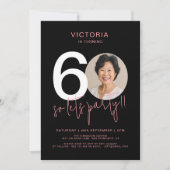 Invitation Noir rose moderne 60e anniversaire (Devant)