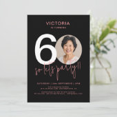 Invitation Noir rose moderne 60e anniversaire (Debout devant)