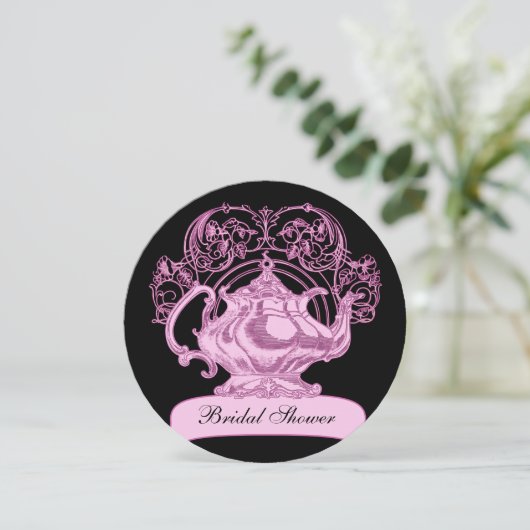 Invitation Noir rose thé (Debout devant)